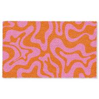 FUSSMATTE Muster - Rosa - Orange - Abstrakt - Modern Türmatte 150x90 cm - Pink, Kunststoff (150/0.4cm) - MuchoWow