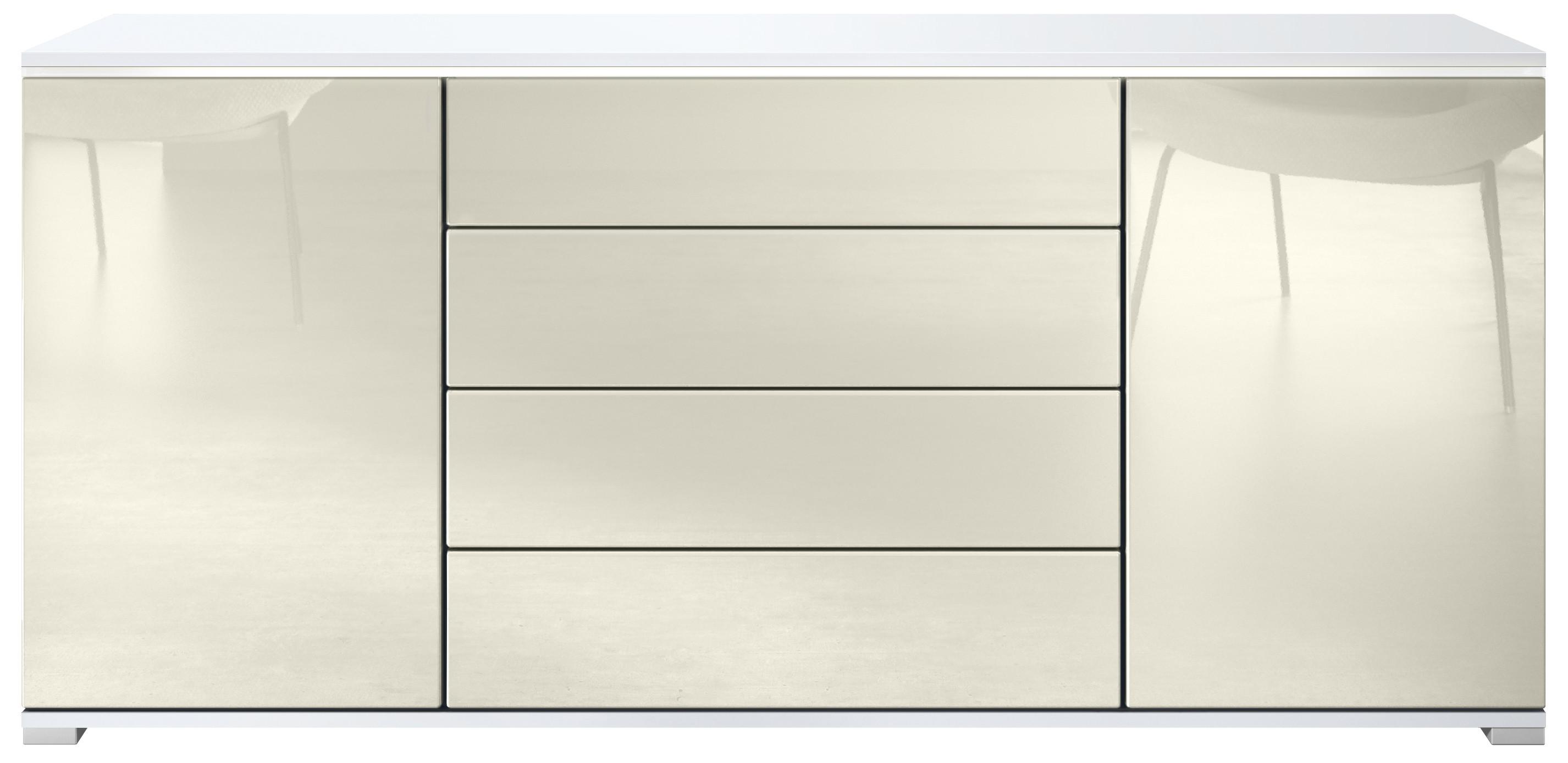 SIDEBOARD Faro Creme Hochglanz - Creme, Holzwerkstoff (166.5/75.5/35cm) - Vladon