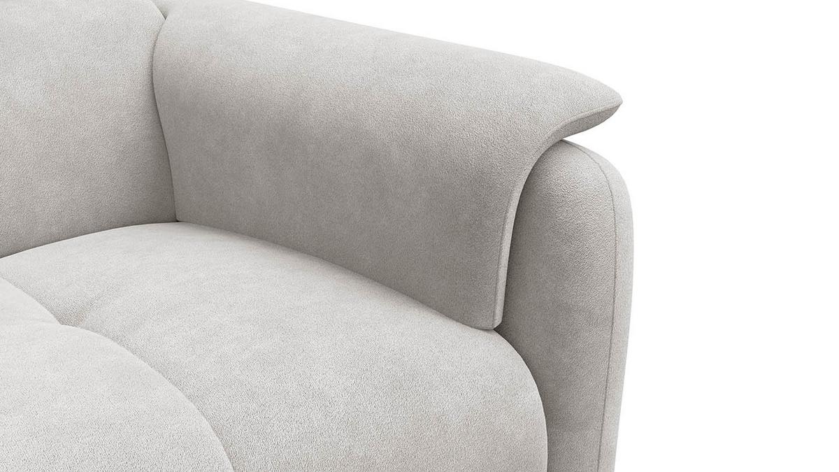 SOFA RODEN 2-Sitzer, creme, Veloursstoff - Creme, Holz/Textil (152/82/103cm) - Wozimo