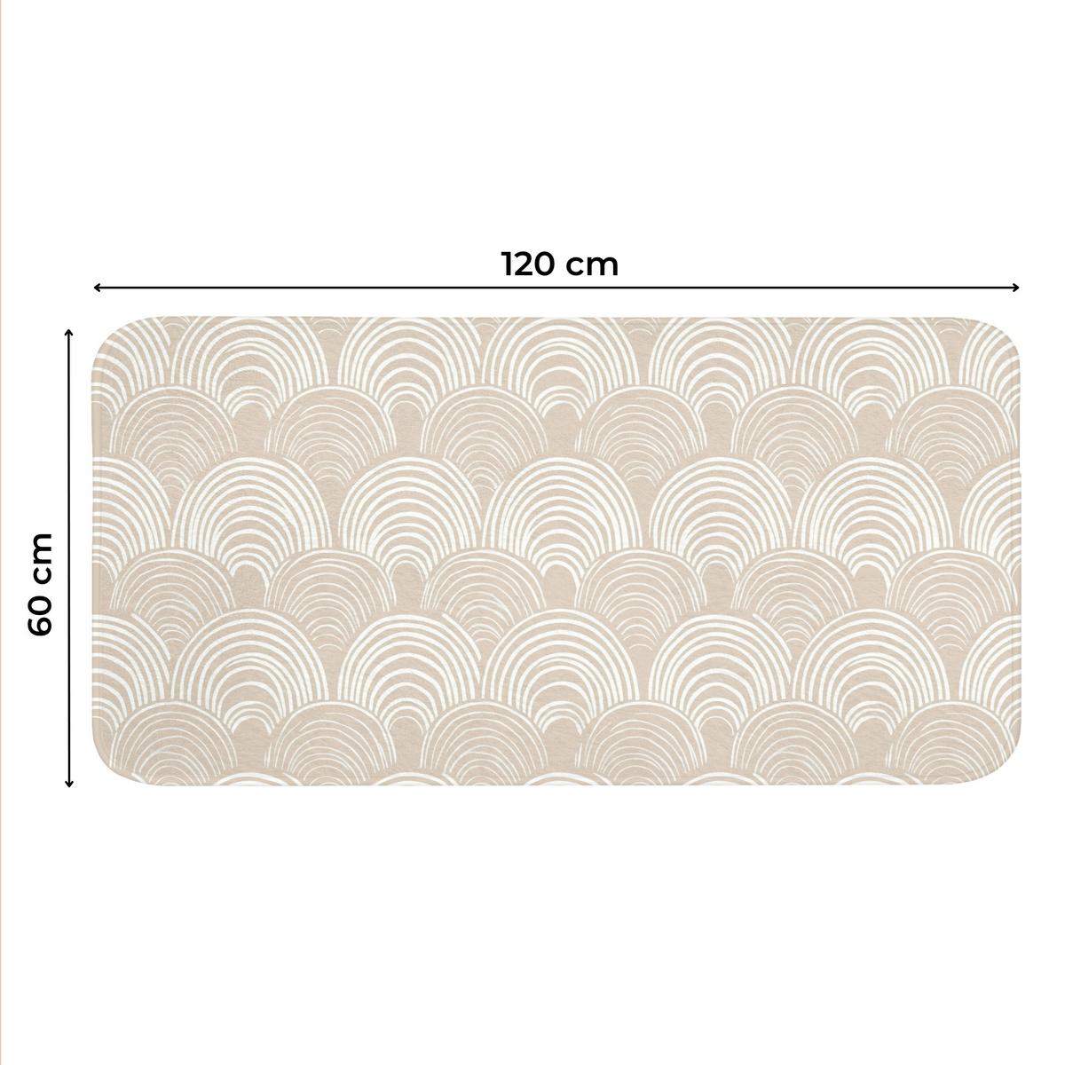 WC-VORLEGER Wellen - Textur - Beige WC Teppich 120x60 cm - Kaschmir, Textil (120/1cm) - OnlyWow