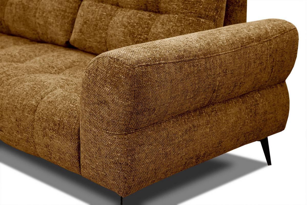 ECKSOFA SALVINI 5-Sitzer, dunkelgelb - Dunkelgelb/Schwarz, Holzwerkstoff/Textil (158/292cm) - Wozimo