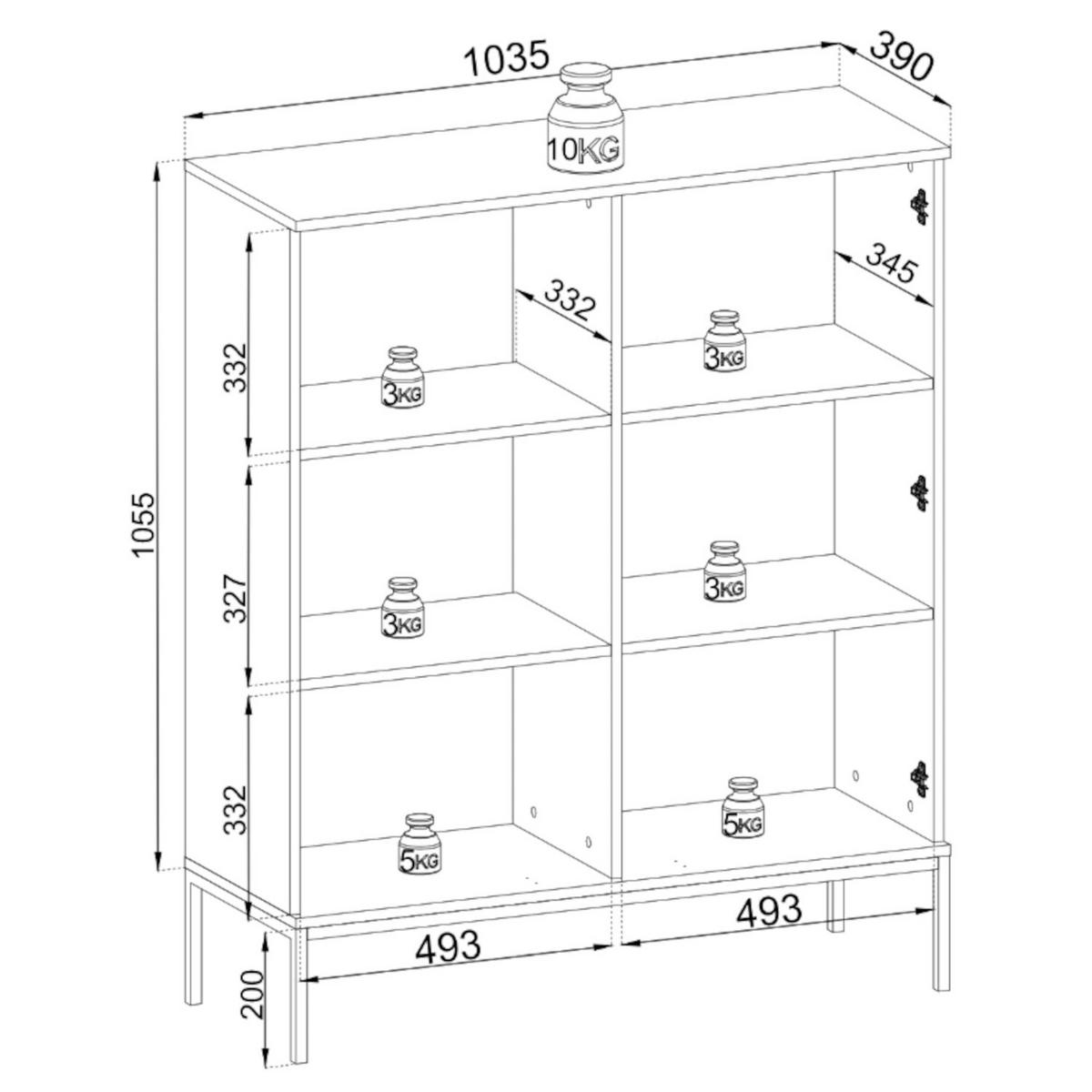 VITRINE Tosena Schwarz / Wotan Eiche mit LED - Beige/Schwarz, Holzwerkstoff/Metall (103.5/105.5/39cm) - Selsey