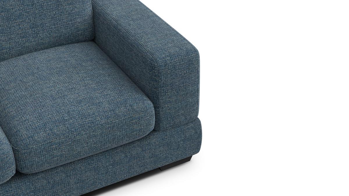 SOFA OTTO 2-Sitzer, marineblau - Blau/Schwarz, Holz/Textil (171/89/98cm) - Wozimo