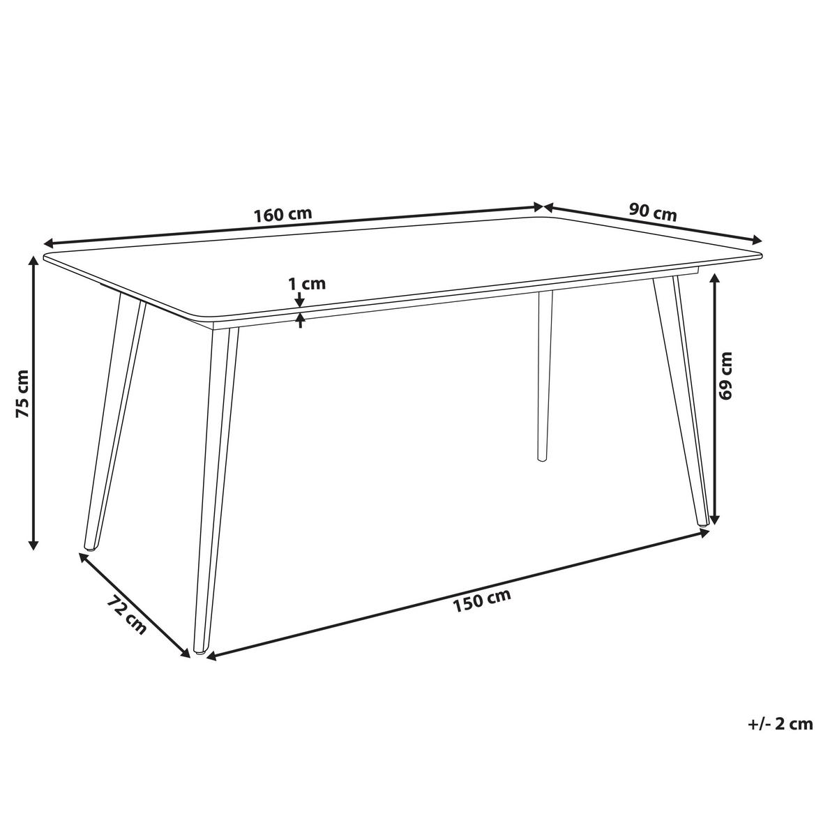 GARTENTISCH 160/90 cm Stein Schwarzer Marmor Rodallo - Schwarz, Stein (160/90/75cm) - Beliani