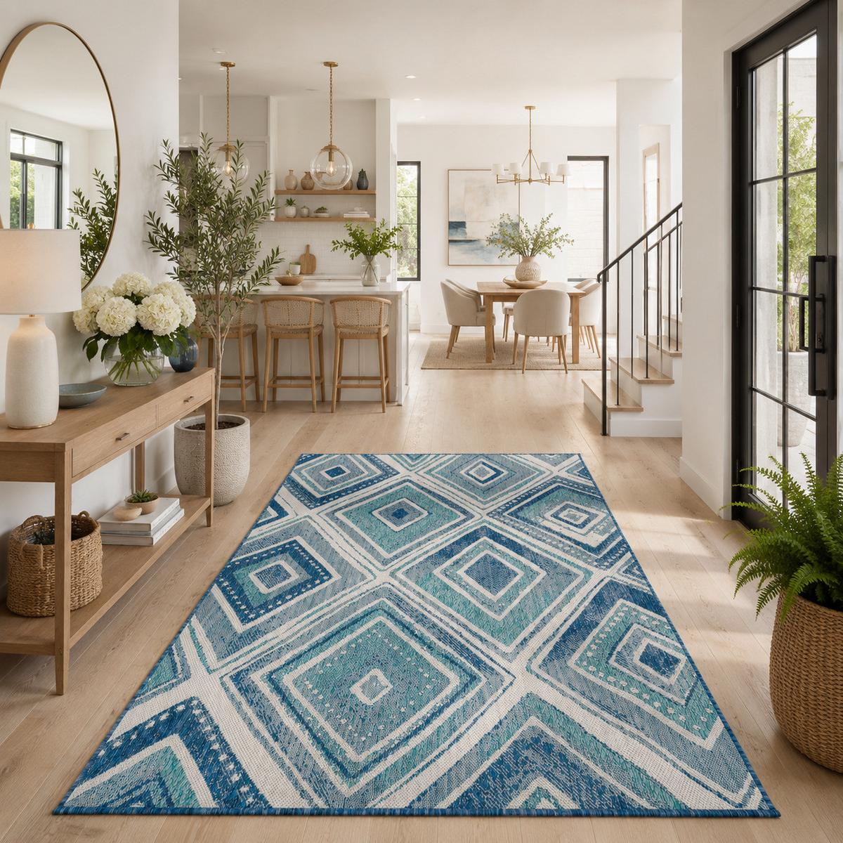 IN- UND OUTDOOR TEPPICH CARPETTO - Petrol, Textil (200/285cm) - Pergamon