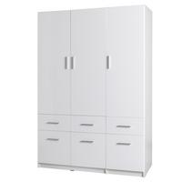 DREHTÜRENSCHRANK LUGERN 136/197,6/53,6cm 3-türig Weiß - Weiß, Holzwerkstoff (136/197.6/53.6cm) - MASSENO