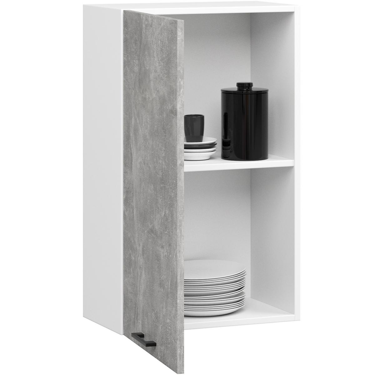 HÄNGESCHRANK Weiß, Beton 72/50/30 - Hellgrau/Weiß, Holzwerkstoff (50/72/30cm) - RAUMHIRSCH FURNITURE