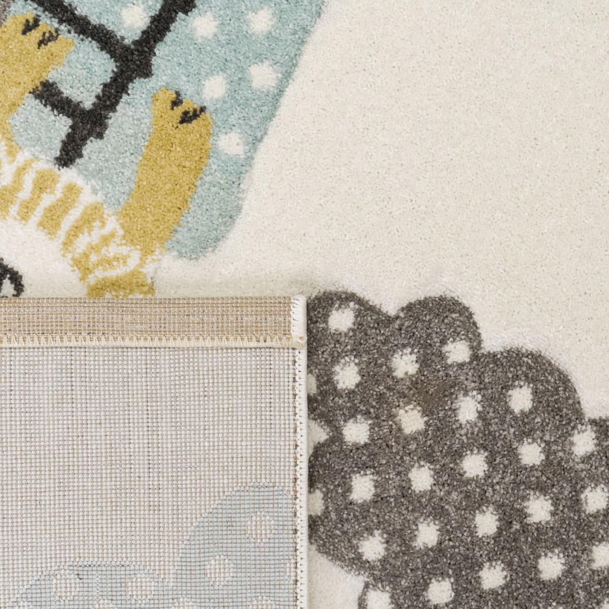 KINDERTEPPICH, mit Ballon- und Tier-Motiv, aus Polypropylen, Creme, Ø 160 cm - Beige, Textil (160/160cm) - KADIMA DESIGN