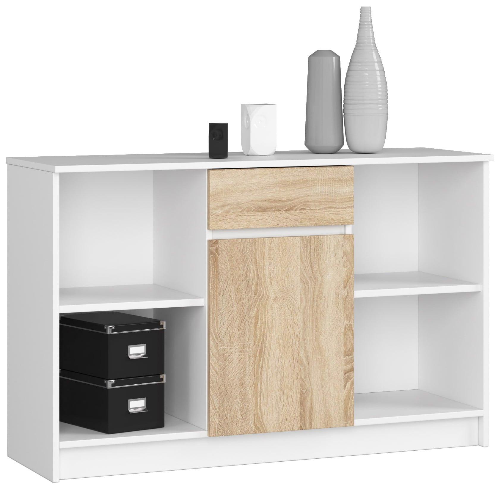 KOMMODE Weiß, Eiche Sonoma 77/120/40 - Weiß, Holzwerkstoff (120/77/40cm) - RAUMHIRSCH FURNITURE