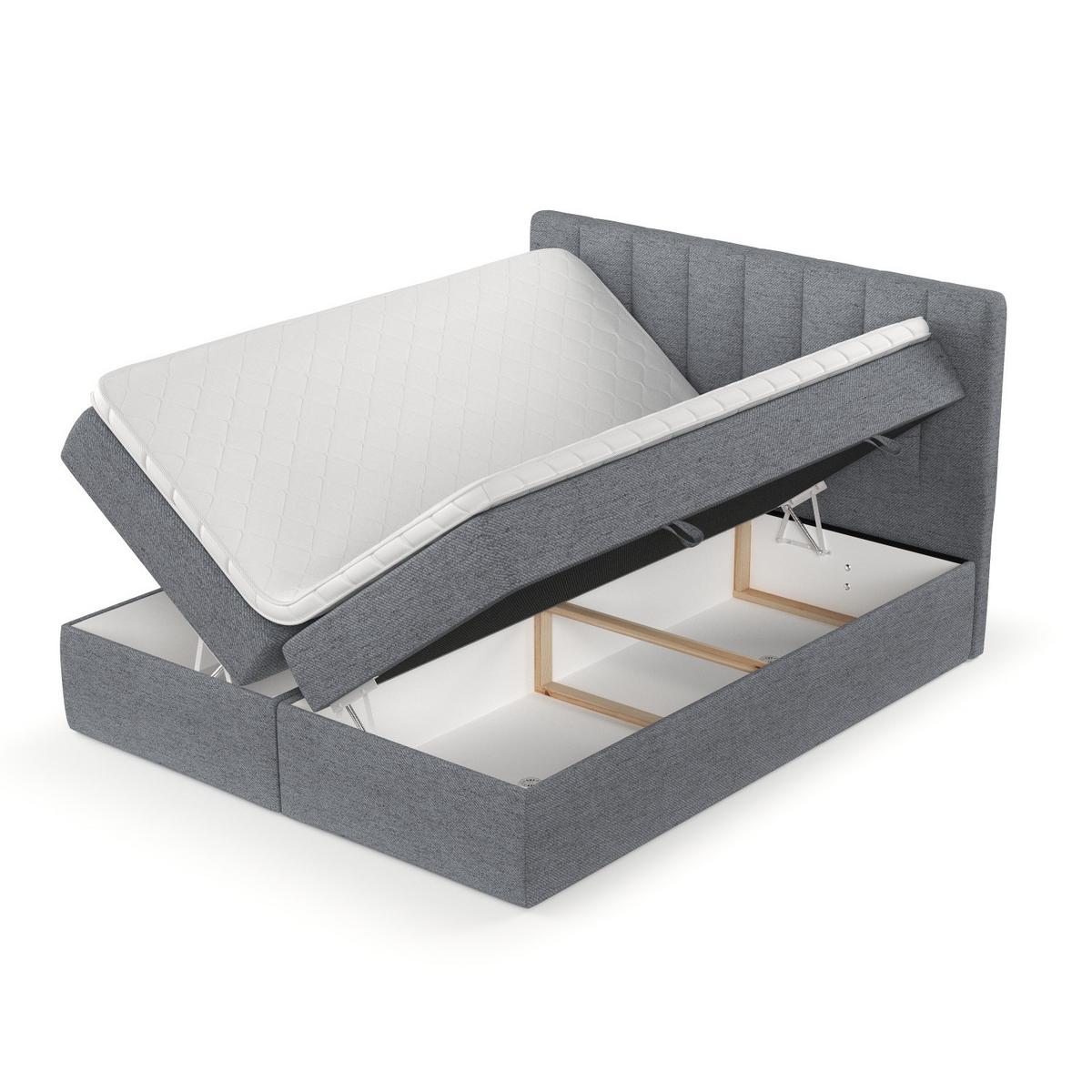 BOXBETT Bari 160/200 cm Grau im Neve Stoff - Grau, Holz/Holzwerkstoff (160/200cm) - AltaBeds