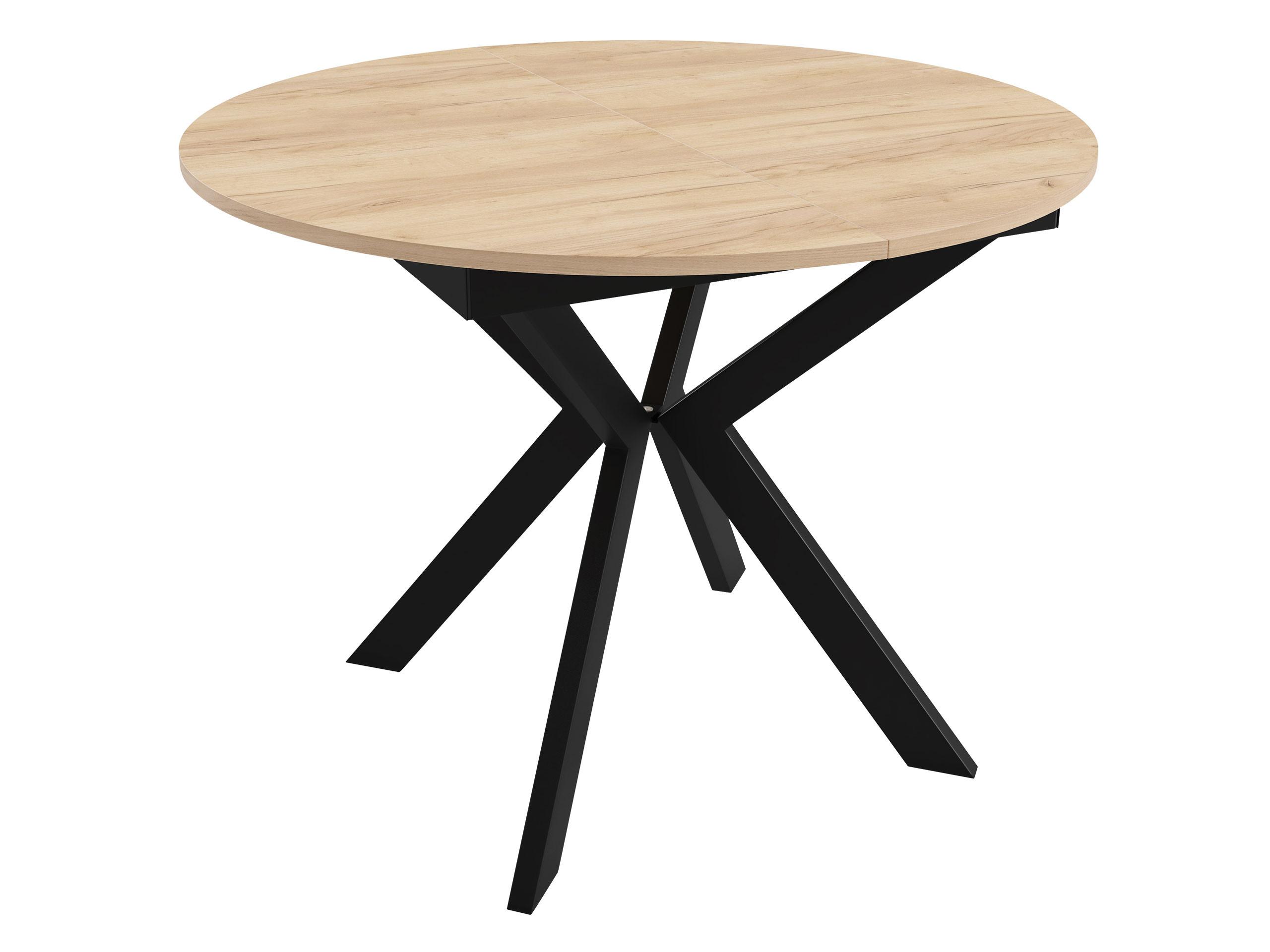 TISCH Leia 100 Ausziehbarer - Eichefarben/Schwarz, Holzwerkstoff/Metall (100/100/76cm) - MIRJAN24