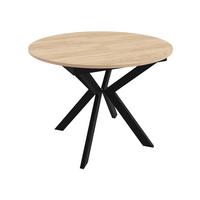 TISCH Leia 100 Ausziehbar - Eichefarben/Schwarz, Holzwerkstoff/Metall (100/100/76cm) - MIRJAN24