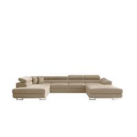WOHNLANDSCHAFT Carmelo In Nova - Beige, Holzwerkstoff/Textil (345/90/202cm) - Fun Möbel