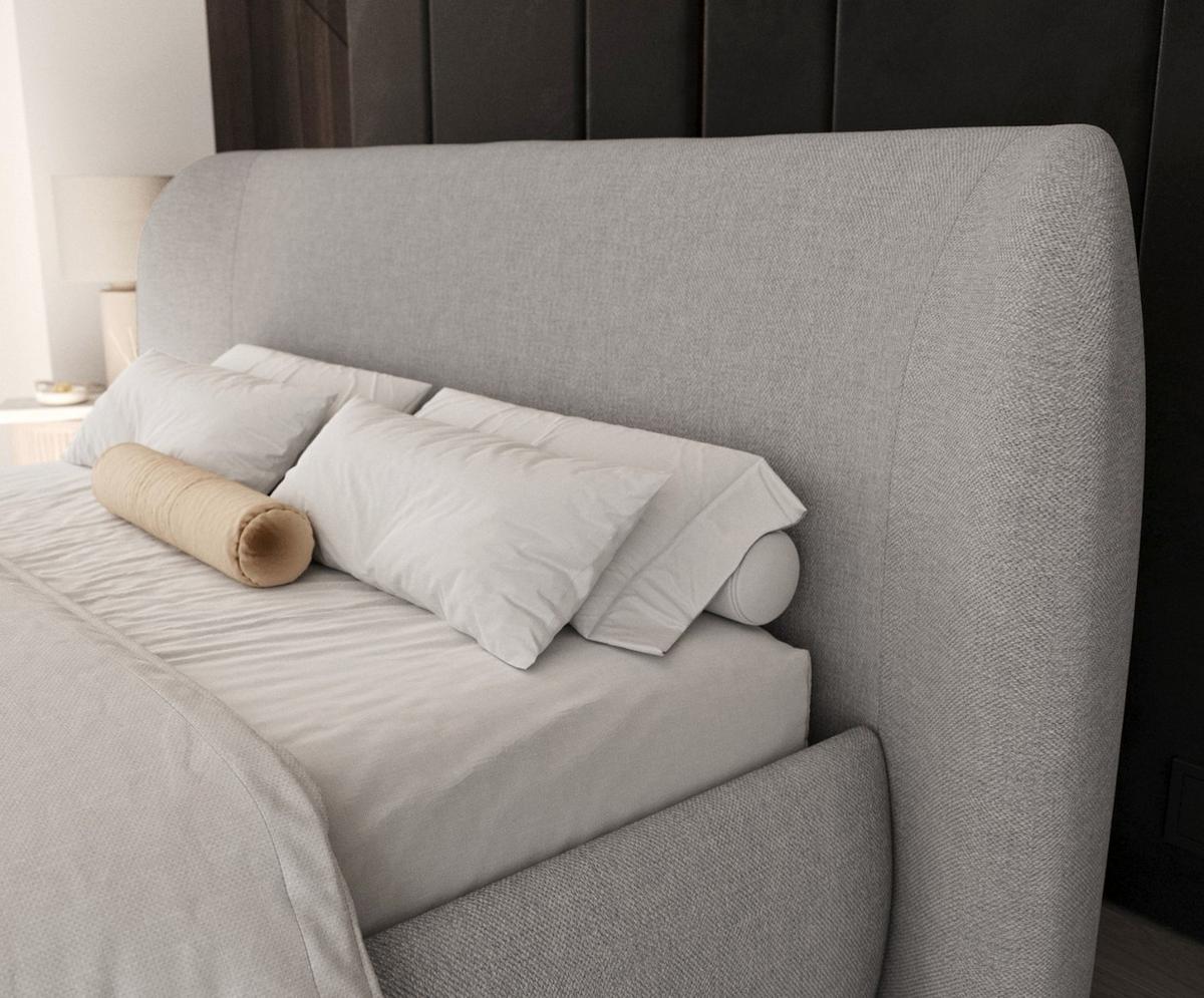 POLSTERBETT Bellano mit Stauraum 200/200 cm Grau im Megan Stoff - Schwarz/Naturfarben, Holz/Holzwerkstoff (200/200cm) - AltaBeds