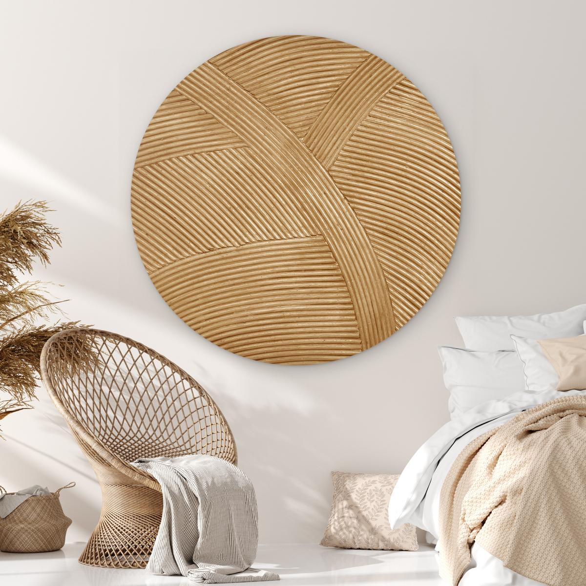 WANDBILD Struktur - Natur - Kunst - Rattan Wandbild 120x120 cm - Naturfarben, Kunststoff (120/120cm) - MuchoWow