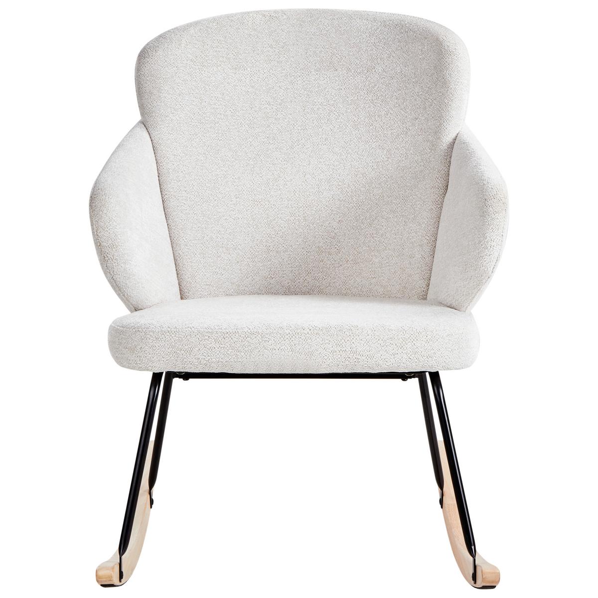 SCHAUKELSESSEL Cremeweiß Viken - Weiß/Braun, Textil (66/87/74cm) - Beliani
