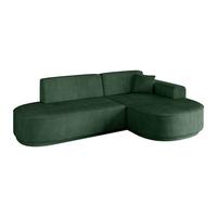 ECKSOFA Ottomane Rechts MARI-L1-v3 - 243x171x83 cm Grün Cord - Schwarz/Grün, Holzwerkstoff/Kunststoff (171/243cm) - ALTDECOR