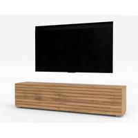 LOWBOARD ZIVOLLI 160 Wotan, Wotan Lamellen 160/36,5/40 cm – Hängend und Stehend - Hellbraun, Holzwerkstoff/Kunststoff (160/36.5/40cm) - AX Living