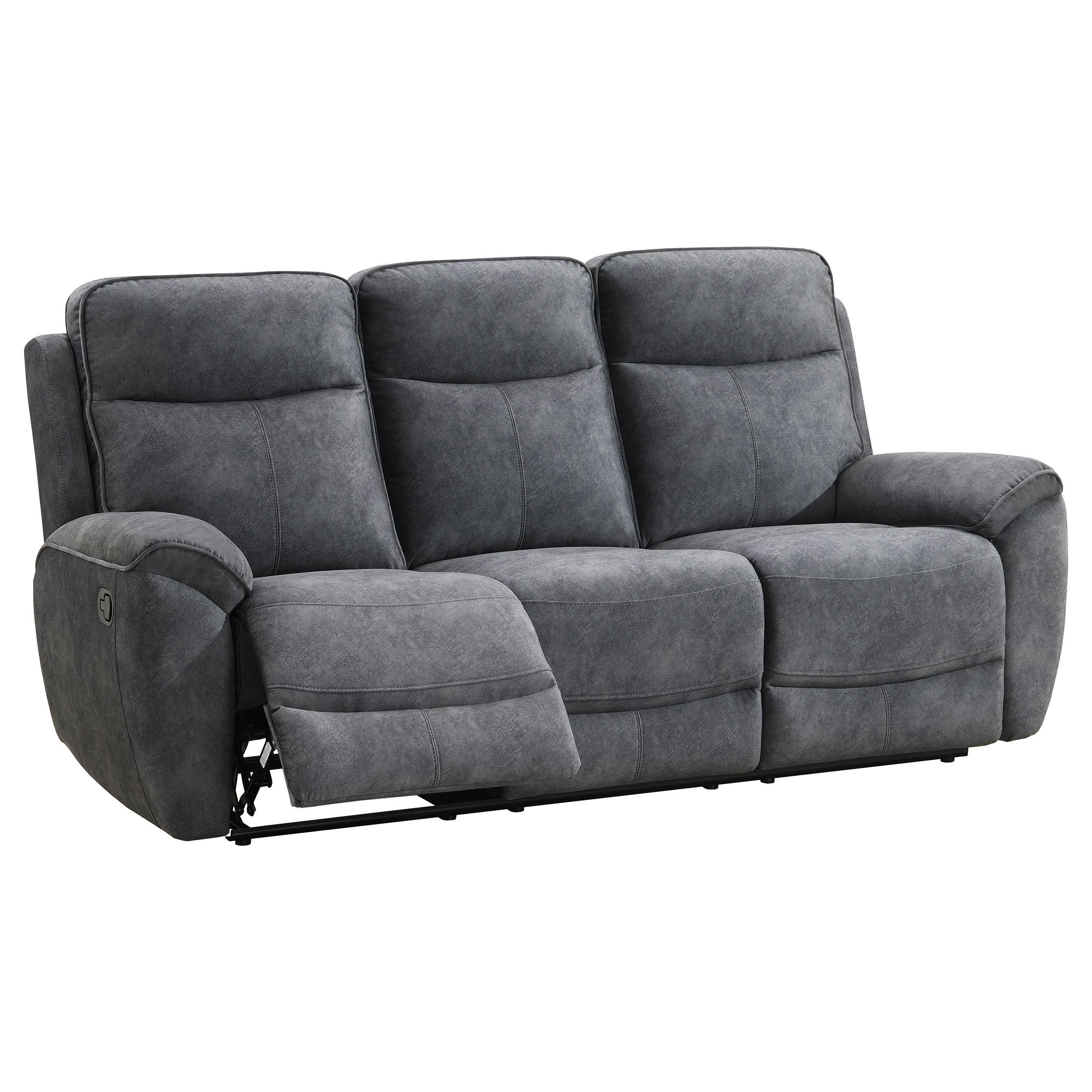 3-SITZER-RELAXSOFA Dolce, mit Relaxfunktion, 215 cm, Dunkelgrau, Velours - Dunkelgrau, Textil (215/106/100cm) - Beautysofa