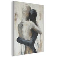 AKUSTIKBILD Abstrakt - Liebe - Schwarz und weiß - Modern Kunstdruck Schlafzimmer 50x70 cm - Schwarz, Kunststoff (50/70/0.9cm) - MuchoWow