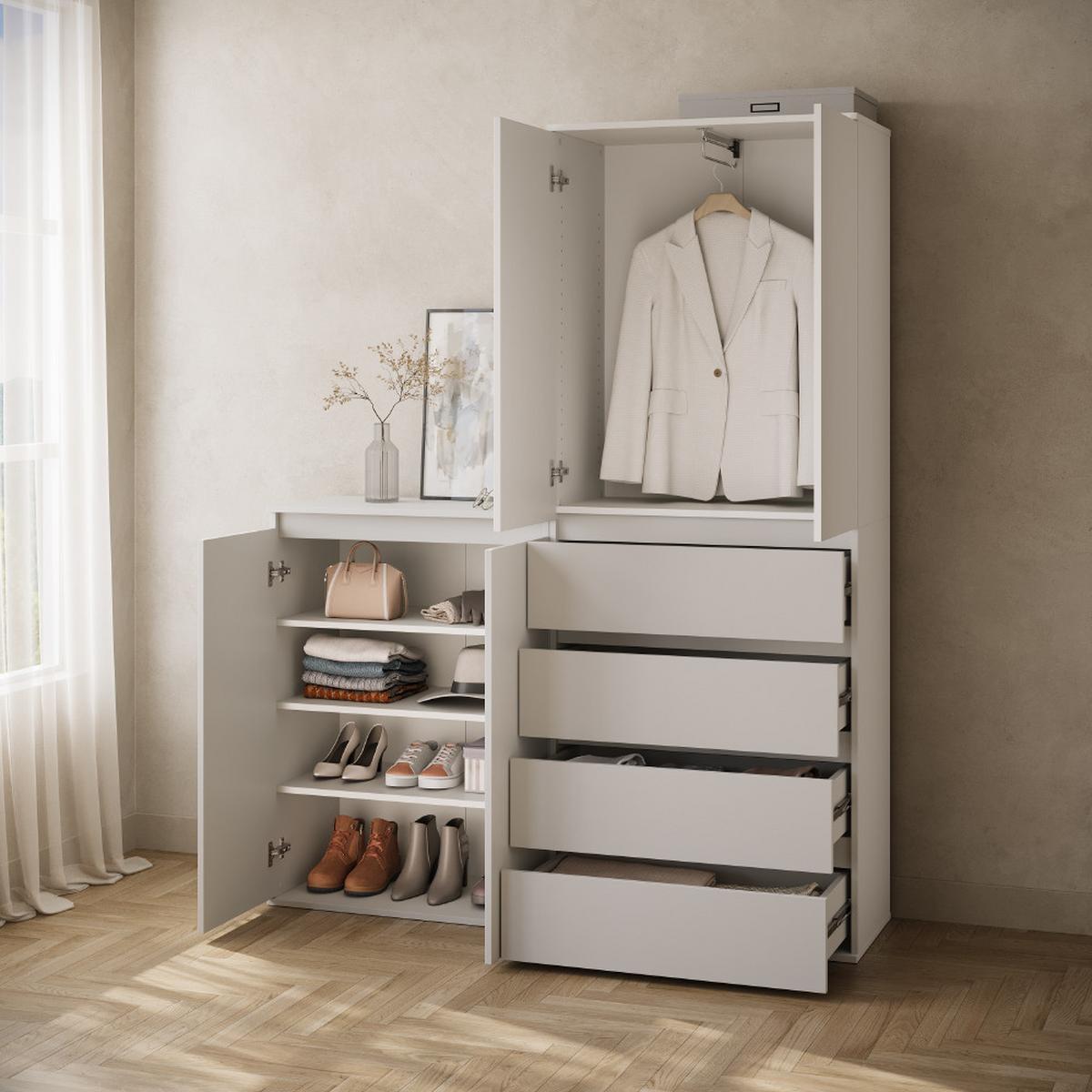KOMMODE Garda Weiß mit 2 Türen - Weiß, Holzwerkstoff (74/99.6/40cm) - Livinity®