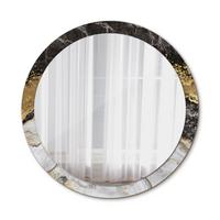 SPIEGEL Ø100 cm Rund mit Aufdruck - Goldfarben, Glas (100/100/0.4cm) - TULUP