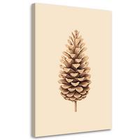 WANDBILD minimalistischer tannenzapfen - Beige, Textil (40/60cm) - Feeby