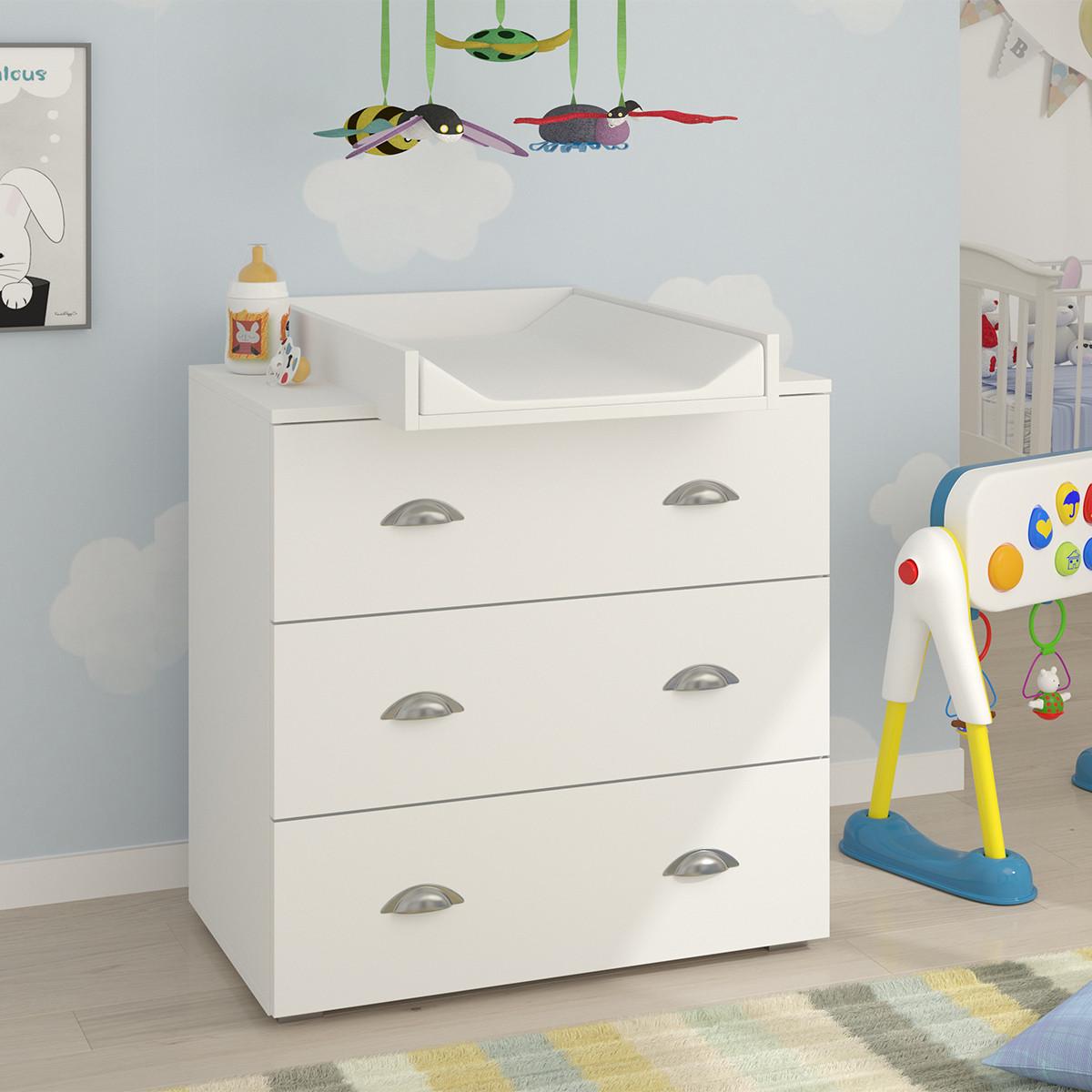 KINDERKOMMODE Lio Weiß matt - Weiß, Holzwerkstoff (80/90/48cm) - Petits-meubles