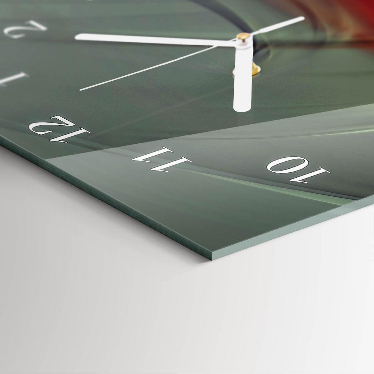 WANDUHR aus Glas 30x60 cm - Muster - Grau, Glas (30/60/0.4cm) - TULUP
