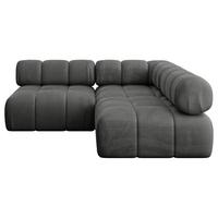 ECKSOFA modulares Sofa Samaro-L1 - 190x190x70 cm Dunkelgrau Velours - Dunkelgrau, Holzwerkstoff/Textil (190/190cm) - ALTDECOR