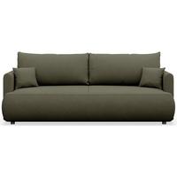 SCHLAFSOFA Ovo Mini Olivgrün Chenille Easy Clean - Schwarz/Olivgrün, Kunststoff/Textil (226/90/97cm) - Selsey