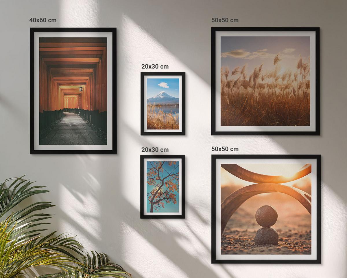 BILDER SET 5er Set - 50x50 cm & 20x30 cm & 40x60 cm Schwarzer Rahmen - Architektur der Küstenstädte - Schwarz, Kunststoff (40/60cm) - TULUP