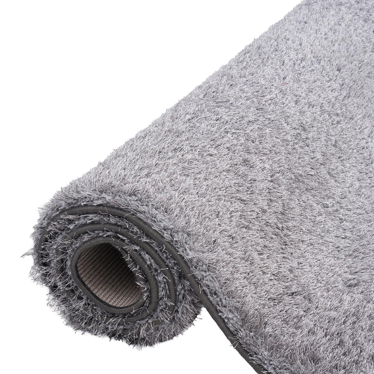 HOCHFLOR SHAGGY TEPPICH LUXUS FEELING MIX - Silberfarben, Textil (133/133cm) - Snapstyle