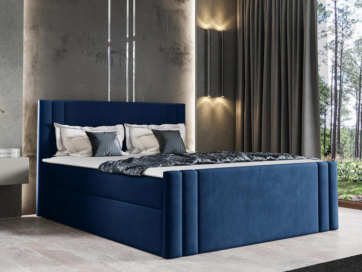 BOXBETT Carmen - H3 - Blau, Holz (160/200cm) - MIRJAN24