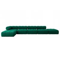 ECKSOFA modulares Sofa Kerru-L3 - 475x190x70 cm Dunkelgrün Velours - Dunkelgrün, Holzwerkstoff/Textil (475/190cm) - ALTDECOR