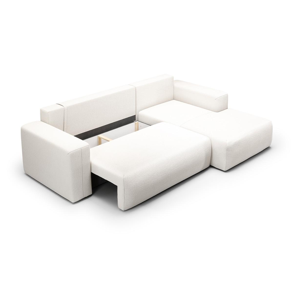 ECKSOFA Bliss 3 Sitzplätze Écru - Weiß, Holz (268/163cm) - Petits-meubles