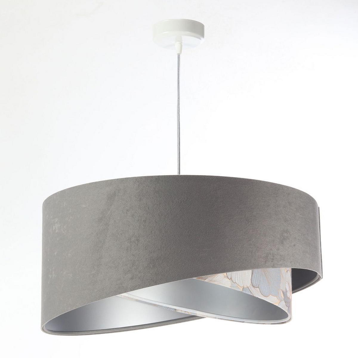 HÄNGELEUCHTE Grau 50/23 cm - Silberfarben, Kunststoff (50/1.3/23cm) - ONZENO