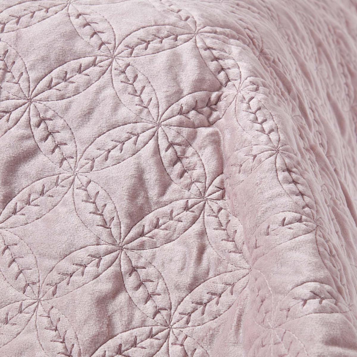 TAGESDECKE Samt 200/200 cm, geometrisch gemustert - Altrosa, Textil (200/200cm) - Homescapes