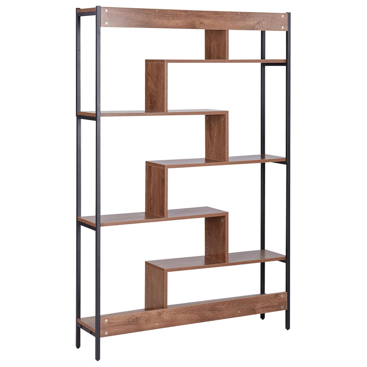 REGAL mit 6 Ebenen 180 cm Braun Daven - Braun, Holzwerkstoff (120/180/27cm) - Beliani
