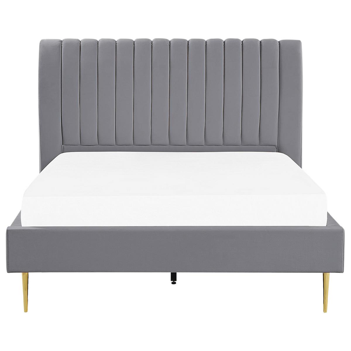 POLSTERBETT 140/200cm Grau Marville - Grau, Textil (140/200cm) - Beliani