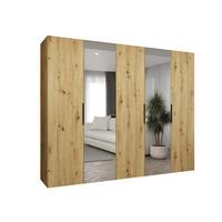 DREHTÜRENSCHRANK 202/250/52 5-türig - Kaschmir/Schwarz, Holz (250/202/52cm) - MÖBEL KRYSPOL