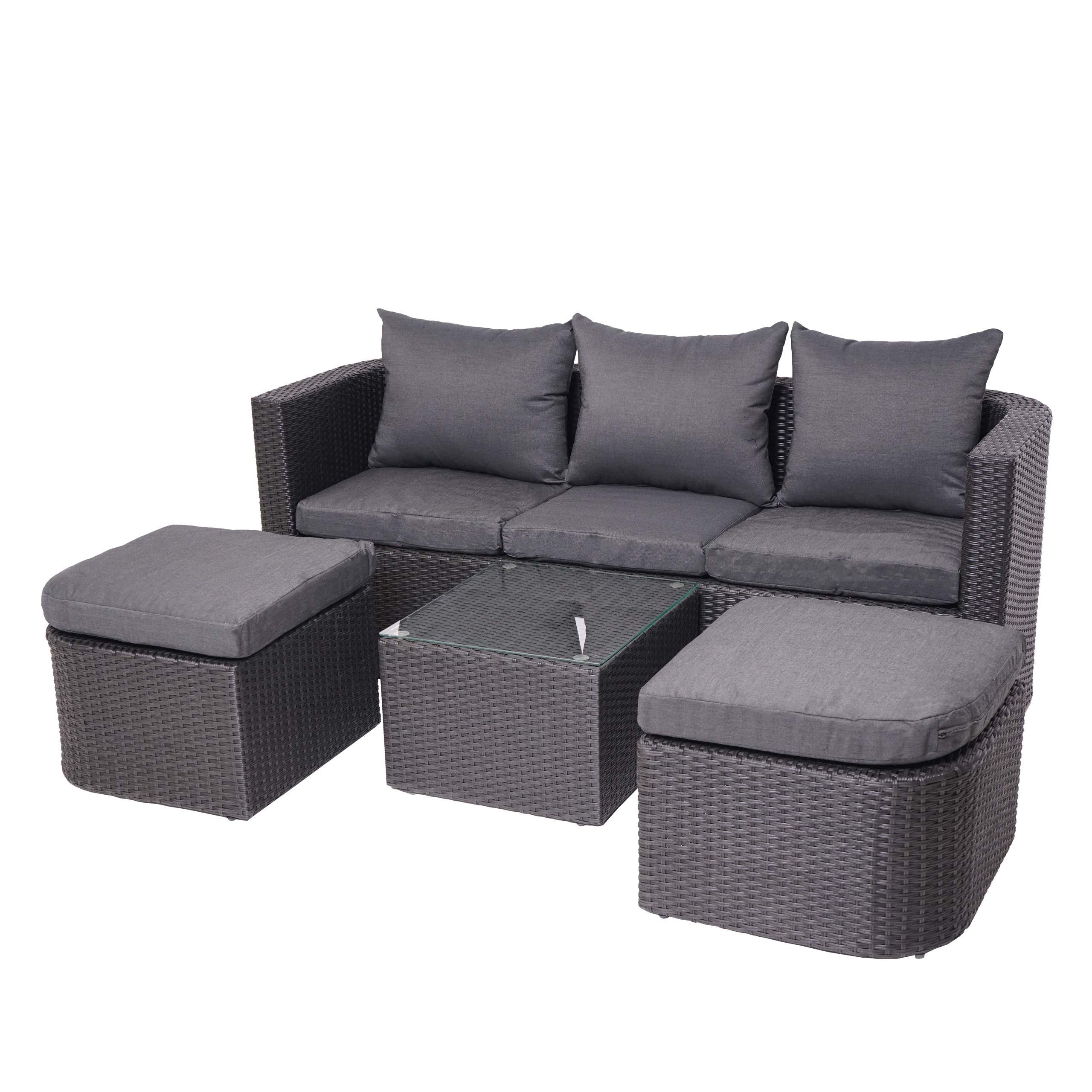 LOUNGE-SET Anthrazit - Anthrazit, Holz - MCW