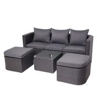 LOUNGE-SET Anthrazit - Anthrazit, Holz - MCW
