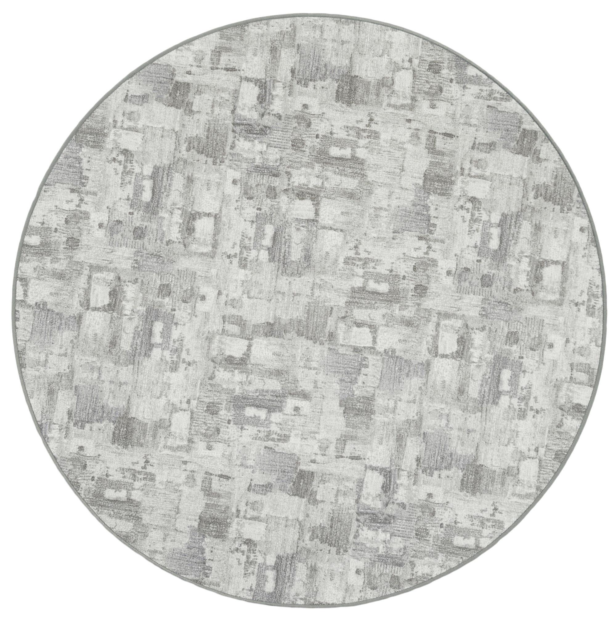 FEINSCHLINGEN VELOUR TEPPICH STRONG TREND RUND - Hellgrau, Textil (100/100cm) - Snapstyle
