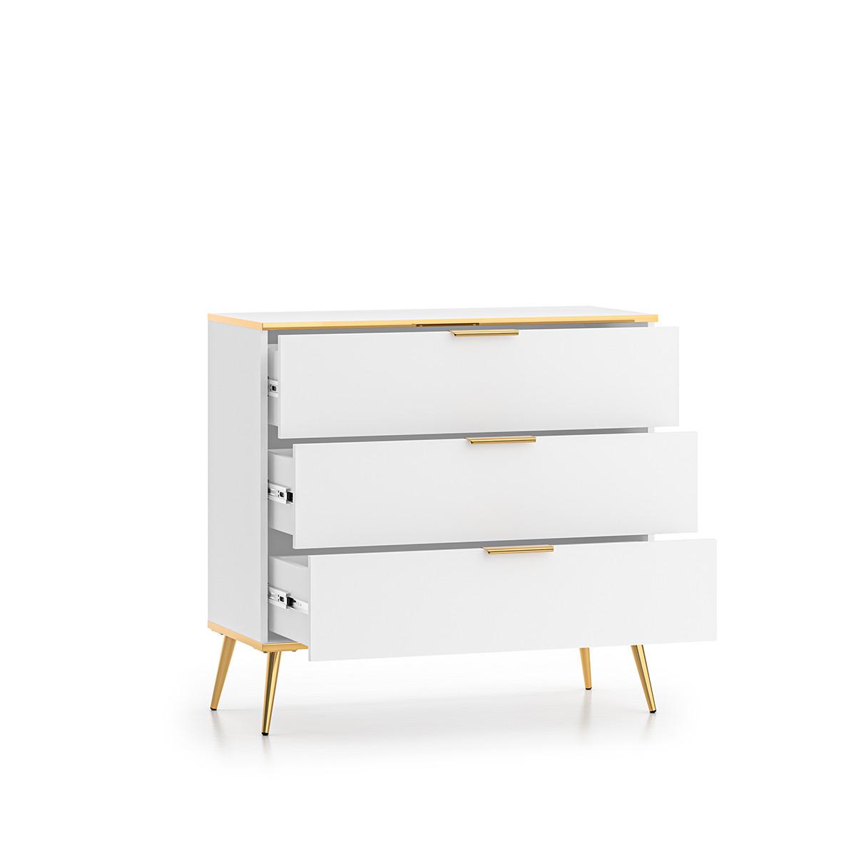 KOMMODE Zora Weiß - Weiß, Holzwerkstoff (92/88/40cm) - Petits-meubles