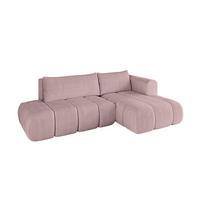 ECKSOFA Ottomane Rechts CLOUD-L 280x185x90 Rosa Cord - Rosa, Holzwerkstoff/Kunststoff (185/280cm) - ALTDECOR