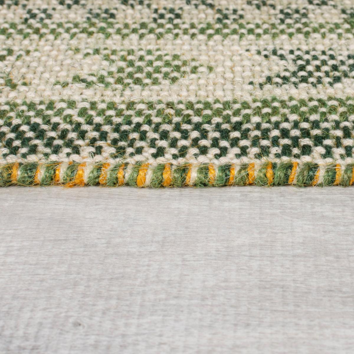 JUTETEPPICH CAM, im Boho-Stil, Grün-Gelb, 200 x 290 cm - Grün, Textil (290/200cm) - KADIMA DESIGN