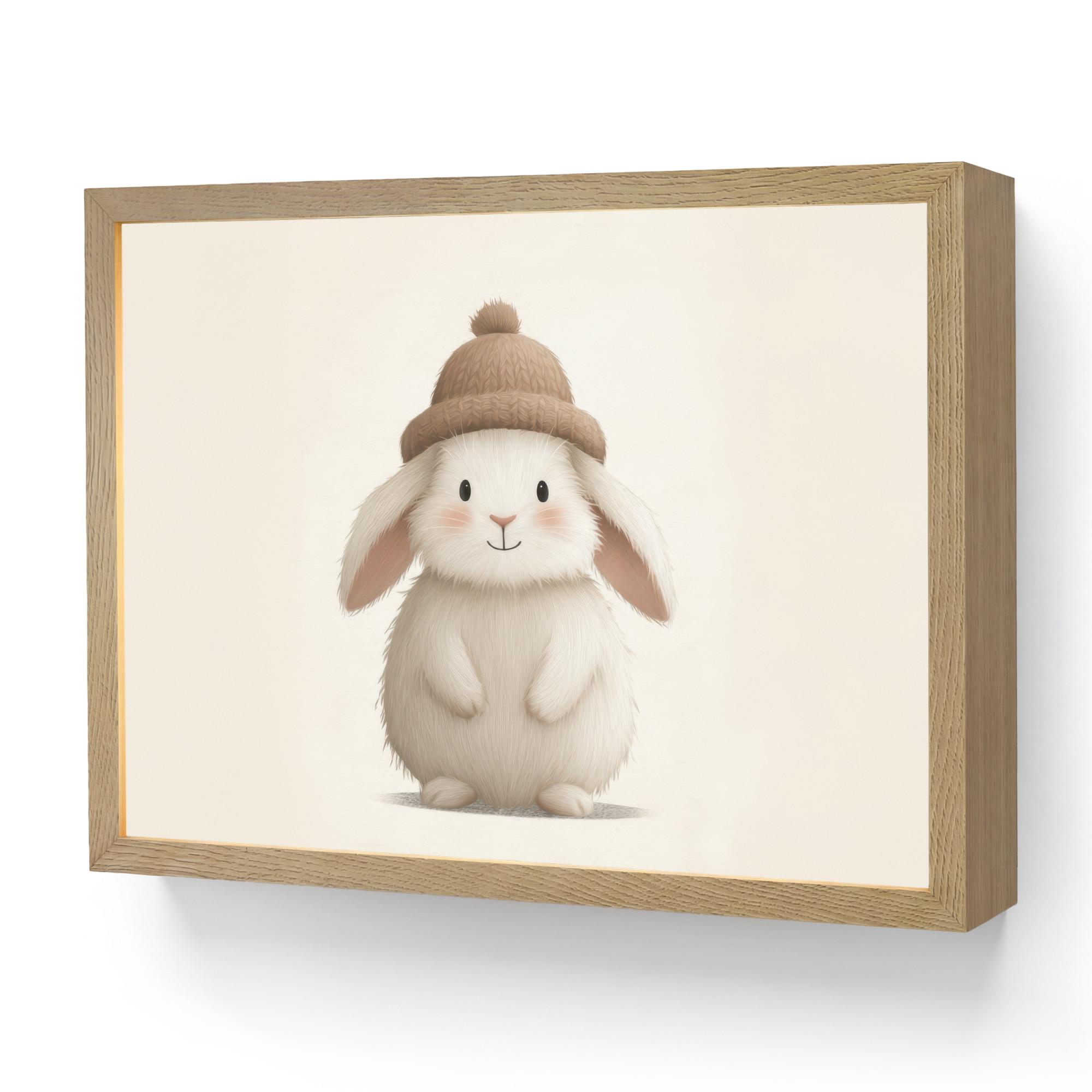 NACHTTISCHLAMPE MIT AKKU Kaninchen - Hut - Ohren - Beige 40x30 cm - Creme, Holzwerkstoff (8/40/30cm) - OnlyWow