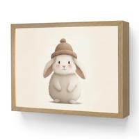 NACHTTISCHLAMPE MIT AKKU Kaninchen - Hut - Ohren - Beige 40x30 cm - Creme, Holzwerkstoff (8/40/30cm) - OnlyWow