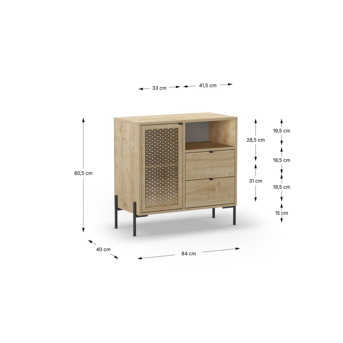 SCHRANK Inca Braun 84/40/80.5 cm - Braun, Holz (40/80.5/84cm) - Calicosy